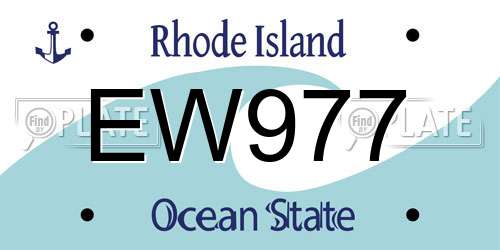 EW977 Rhode Island License Plate