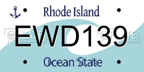 EWD139 Rhode Island License Plate