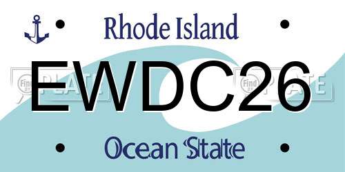 EWDC26 Rhode Island License Plate