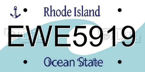 EWE5919 Rhode Island License Plate
