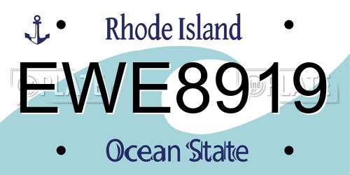 EWE8919 Rhode Island License Plate