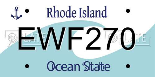EWF270 Rhode Island License Plate