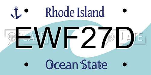 EWF27D Rhode Island License Plate