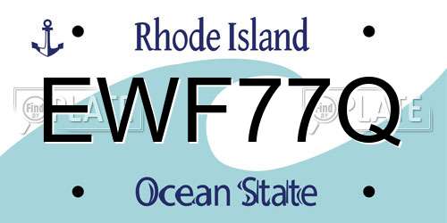 EWF77Q Rhode Island License Plate