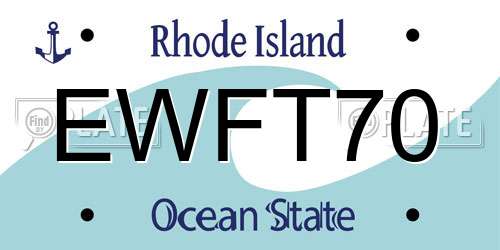 EWFT70 Rhode Island License Plate