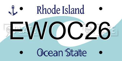 EWOC26 Rhode Island License Plate