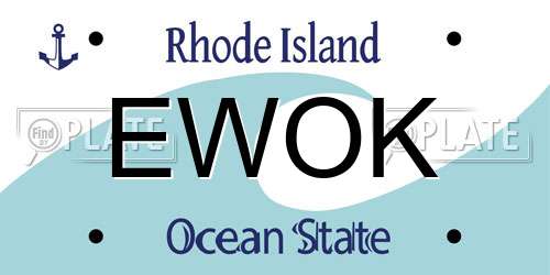 EWOK Rhode Island License Plate