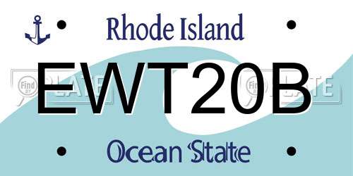 EWT20B Rhode Island License Plate