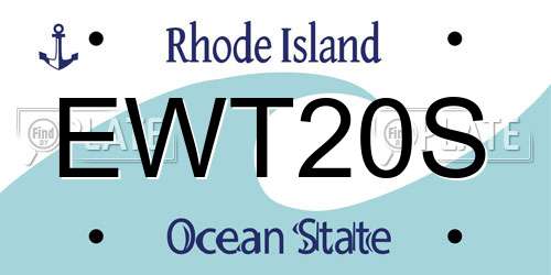 EWT20S Rhode Island License Plate