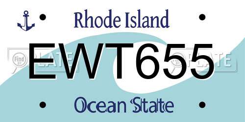 EWT655 Rhode Island License Plate