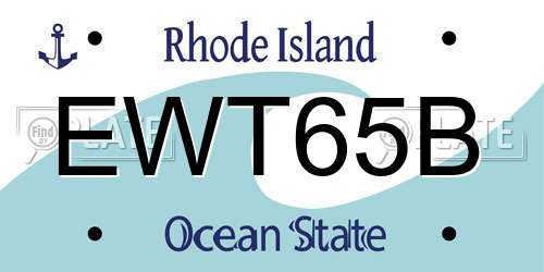 EWT65B Rhode Island License Plate