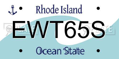 EWT65S Rhode Island License Plate