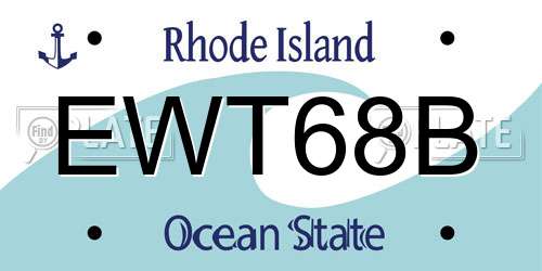 EWT68B Rhode Island License Plate