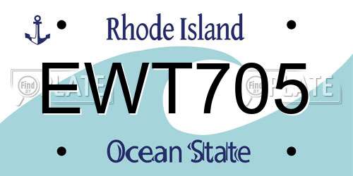 EWT705 Rhode Island License Plate