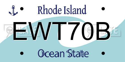 EWT70B Rhode Island License Plate