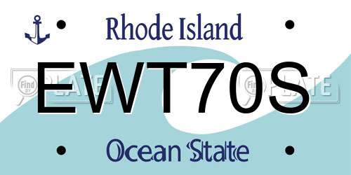 EWT70S Rhode Island License Plate
