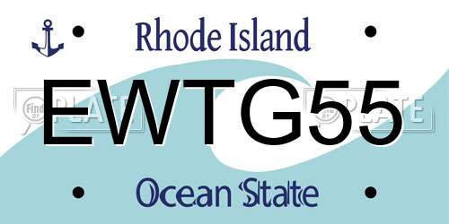 EWTG55 Rhode Island License Plate