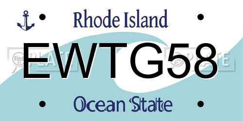 EWTG58 Rhode Island License Plate