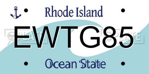 EWTG85 Rhode Island License Plate