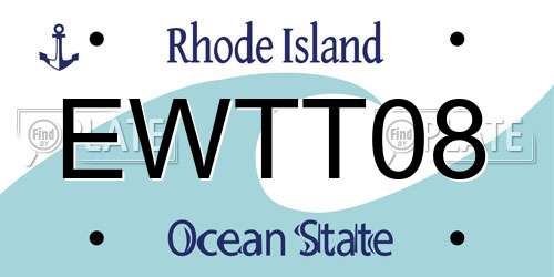 EWTT08 Rhode Island License Plate