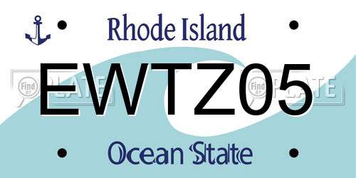 EWTZ05 Rhode Island License Plate