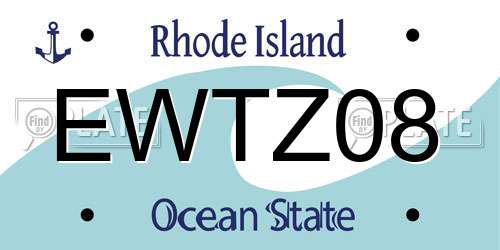 EWTZ08 Rhode Island License Plate
