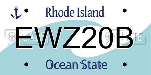 EWZ20B Rhode Island License Plate
