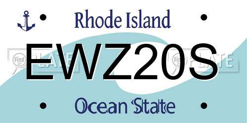 EWZ20S Rhode Island License Plate