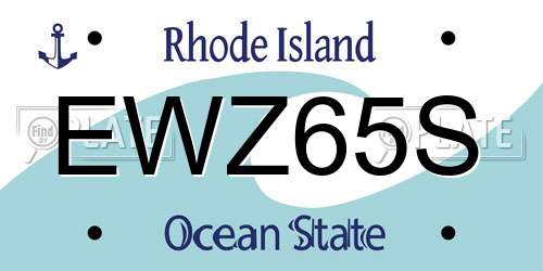 EWZ65S Rhode Island License Plate