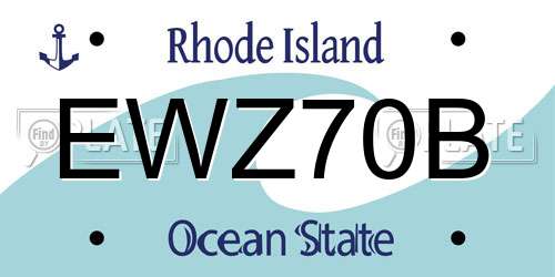 EWZ70B Rhode Island License Plate
