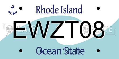 EWZT08 Rhode Island License Plate