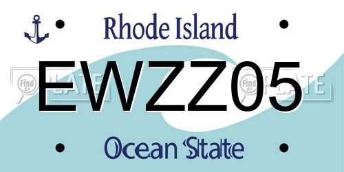 EWZZ05 Rhode Island License Plate