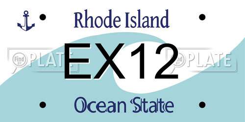 EX12 Rhode Island License Plate