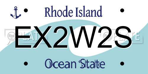 EX2W2S Rhode Island License Plate