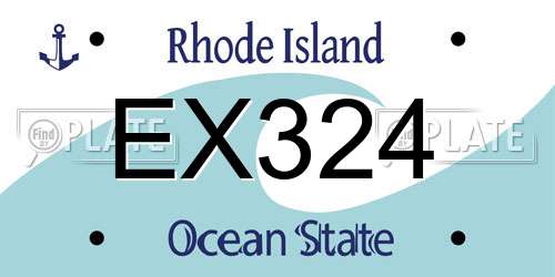 EX324 Rhode Island License Plate