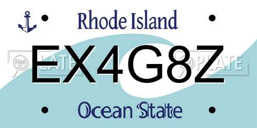 EX4G8Z Rhode Island License Plate