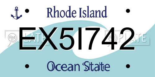 EX5I742 Rhode Island License Plate