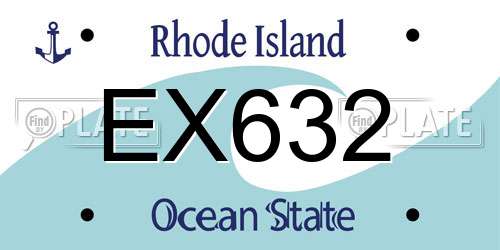 EX632 Rhode Island License Plate