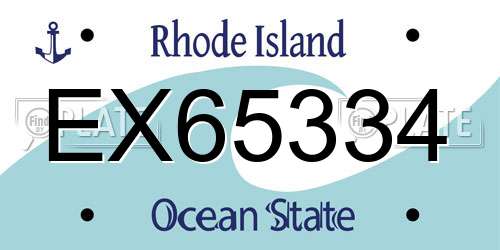 EX65334 Rhode Island License Plate