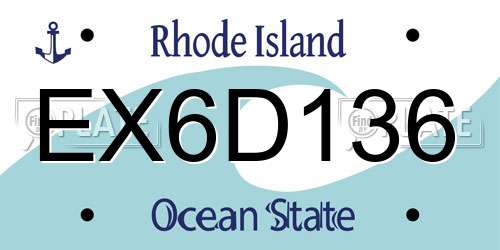 EX6D136 Rhode Island License Plate