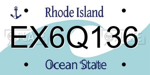 EX6Q136 Rhode Island License Plate