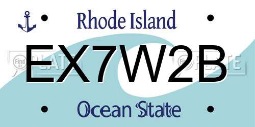 EX7W2B Rhode Island License Plate