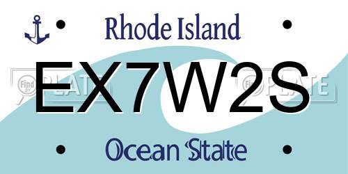 EX7W2S Rhode Island License Plate