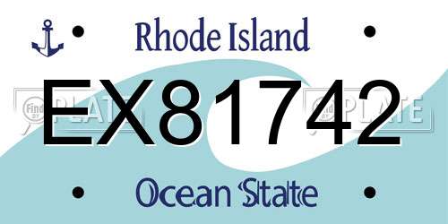 EX81742 Rhode Island License Plate