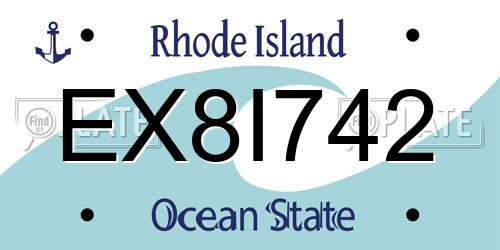 EX8I742 Rhode Island License Plate