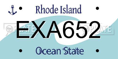 EXA652 Rhode Island License Plate