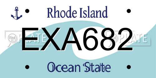 EXA682 Rhode Island License Plate