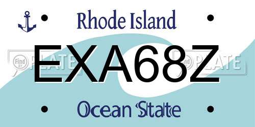 EXA68Z Rhode Island License Plate