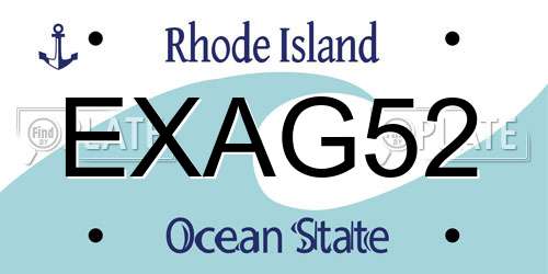 EXAG52 Rhode Island License Plate