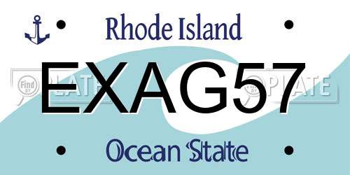 EXAG57 Rhode Island License Plate